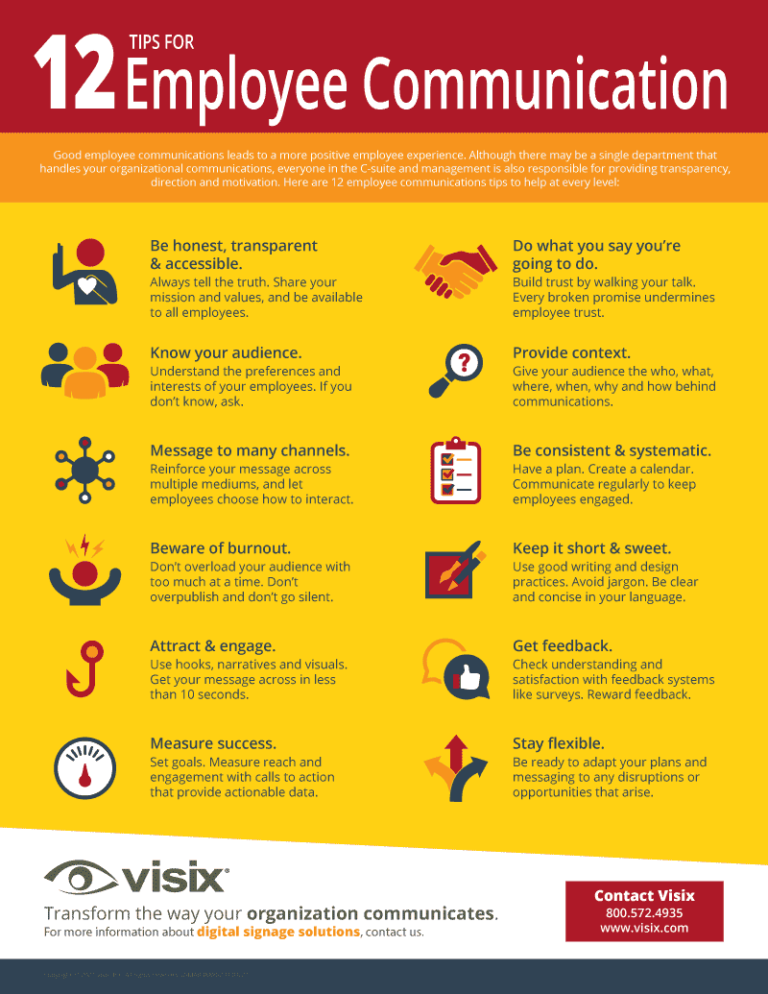 12 Employee Communications Tips | Free Infographic | Visix