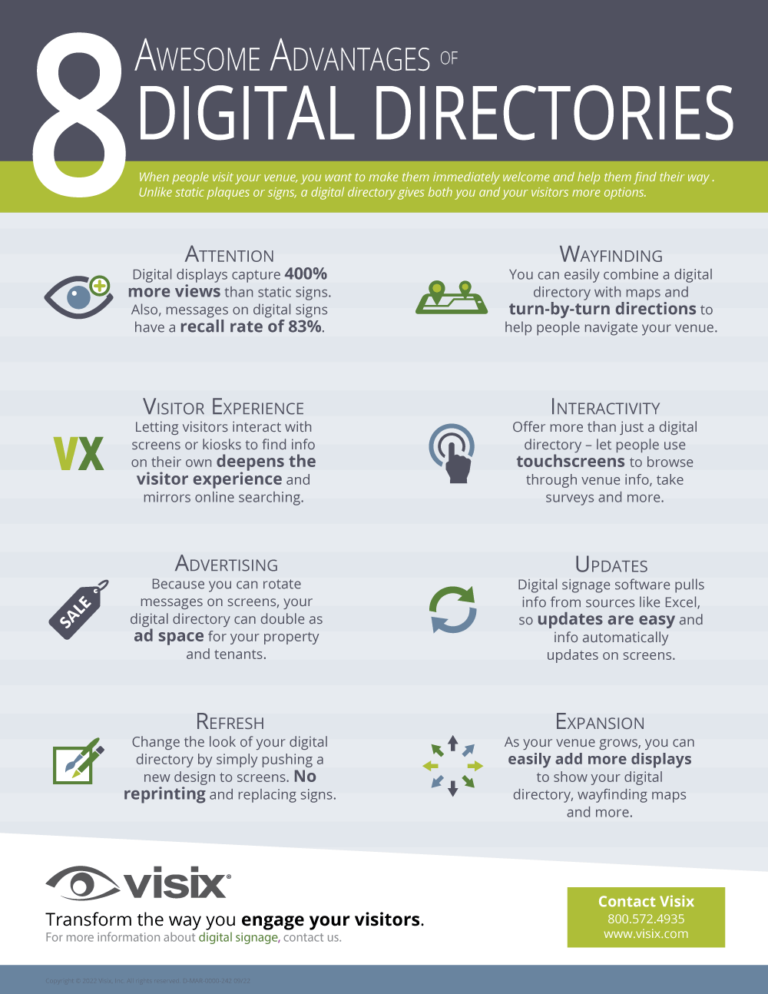 8 Advantages Of A Digital Directory | Free Infographic | Visix