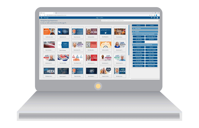 Manage all of your digital signage content in the cloud with our user-friendly content management software